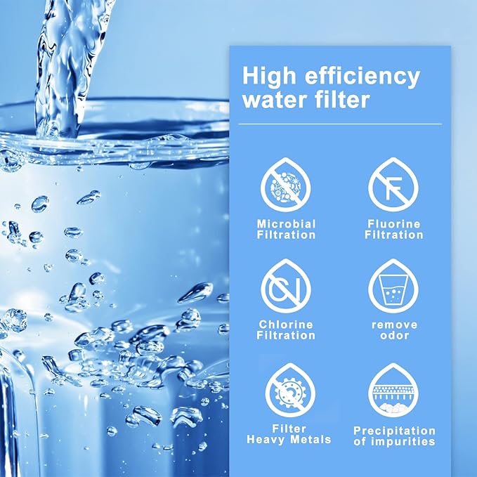 Water Filter Replacement for Berkey - 4 Black and 4 Fluoride Filters for Water Filtration System