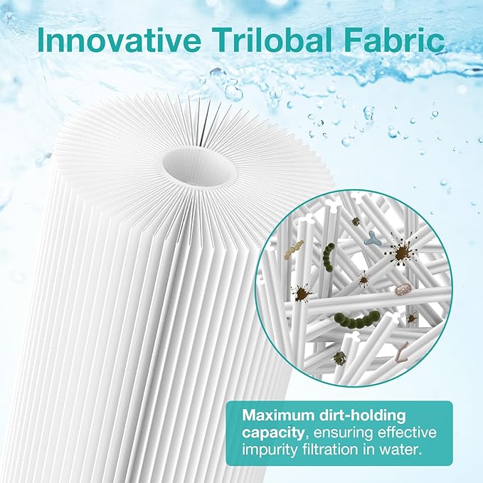 SimPure 10"x4.5" Pleated Sediment Water Filter, 20 Micron Whole House Water Filter Cartridge for Well Water Compatible with FXHSC, ECP20-BB, R50-BBSA, CB1-SED10-BB (4 Pack)