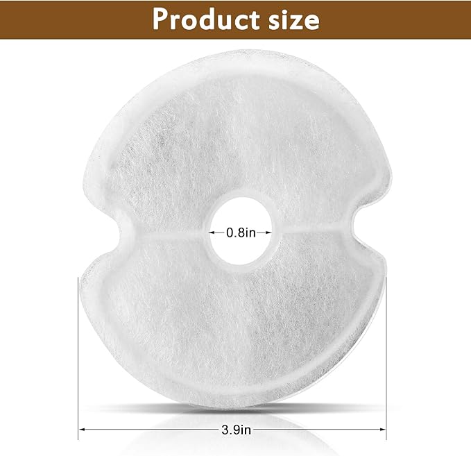 Cat Water Fountain Filters, Multiple Filtration Pet Water Fountain Replacement Filter,8 or 12 Packs of Cotton Activated Carbon Cat Fountain Filters (Filter 16 pack)