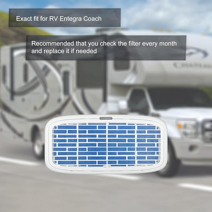 RV Air Conditioner Filter - 12.875" x 5.5" RV AC Replacement Filter for Entegra Coach and Fifth Wheel MERV 8 Air Filter (4 Pack) - AquaVibe