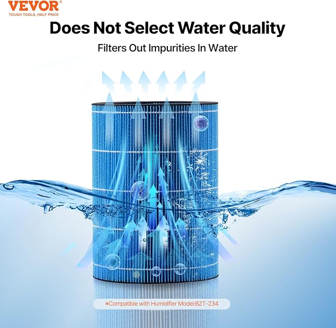 VEVOR Evaporative Humidifier Replacement Filter, 2-Pack, Compatible 5L(1.32G) Model BZT-234 Evaporative Humidifier, Easy to Install for Prolong Filter Life - AquaVibe