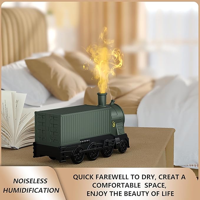 Train Essential Oil Diffuser, 300ml Train Humidifier with Remote Control for Large Room, Aromatherapy Diffuser Cool Mist Humidifier with 7 Light, 2 Mist Mode & Auto Shut-Off for Bedroom
