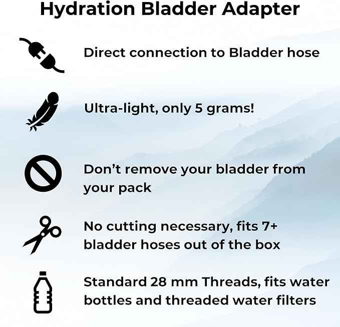 Hydration Bladder Adapter for Sawyer Squeeze Water Filters, 2 Pack – Quick Connect Reservoir Filler, Ultralight & Leak-Free for Backpacking & Hiking