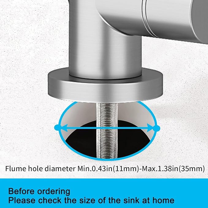 Kitchen Sink Faucet with Pull - Down Sprayer, 2 - Handle 3 - in - 1 Kitchen Sink Filter Faucet, Cold and Hot Mixer Drinking Water Faucet (Brushed Nickel-01)