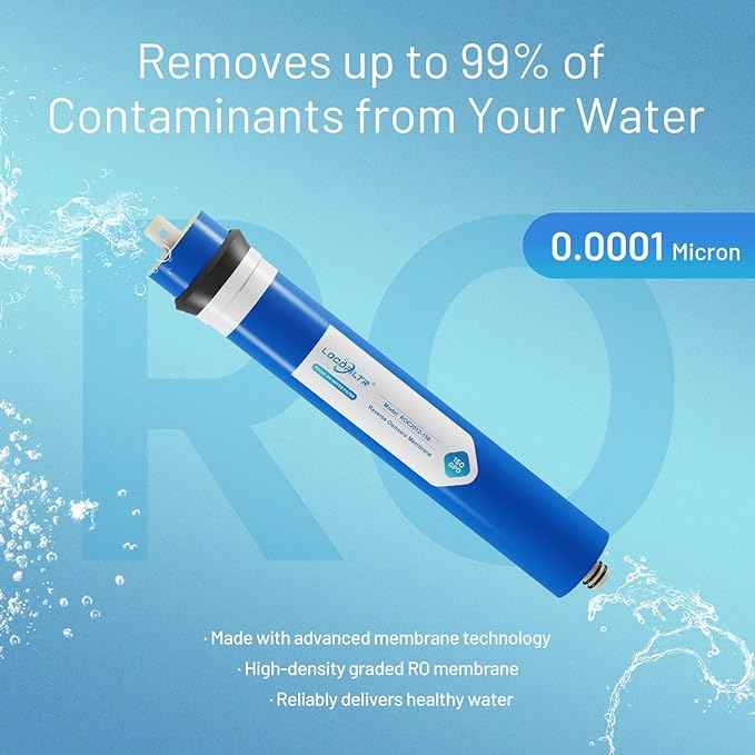 150 GPD RO Membrane Filter Replacement, Universal 12" x 2" Reverse Osmosis Membrane Element for Residential Undersink RO Drinking Water Filtration System (150 GPD)