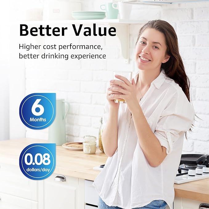 Overbest 5231JA2002A Refrigerator Water Filter, Replacement for LG® LT500P®, GEN11042FR-08, Kenmore® 9890, 46-9890, HDX FML-1, ADQ72910911, ADQ72910901, LFX25974ST, LFX25973ST, LSC27925ST, 3 Pack