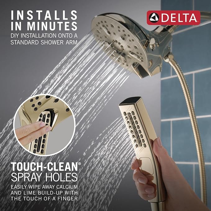 DELTA FAUCET 58620-PN-PR25-PK Universal Showering Components Combo, Lumicoat Nickel, 2.5 GPM Water Flow