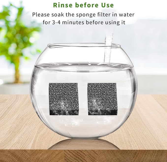 12 Pack Cat Water Fountain Sponge Filters, Replacement Foam Filters for 67oz/2L Pet Fountain 65oz/1.85L Dog Drinking Fountain