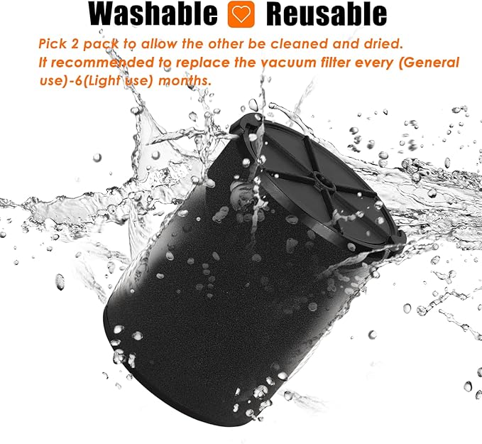 VF7000 Replacement Filter for Ridgid Shop Vacuums 5-20 Gallon, Wet Application Filters Fits Rigid Wet Dry Vac, Wet Pick Up Filter for Husky Shop Vacuum Filter 6-9 Gallon- 2 Pack - AquaVibe