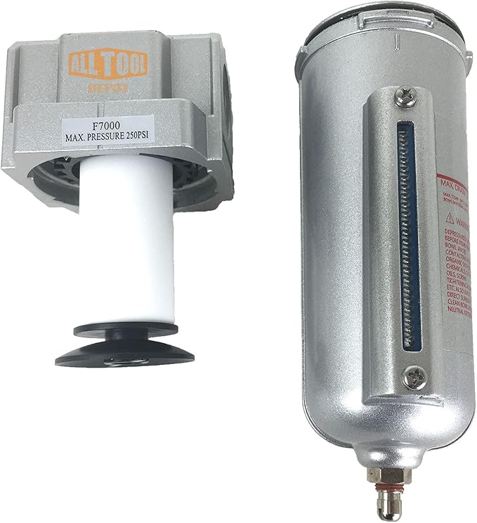 3/4" NPT HEAVY DUTY Industrial Grade Particulate Filter/Water Trap For Air Compressor Compressed Air Lines, 5u With Metal Bowl (MANUAL DRAIN) - AquaVibe