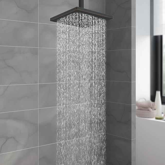 Hibbent Thickness Metal Rain Shower Head, 6'' High Pressure Rainfall Shower Head, Bathroom Waterfall Shower Heads, High Flow Fixed Showerheads with Adjustable Brass Ball Joint, Oil Rubbed Bronze