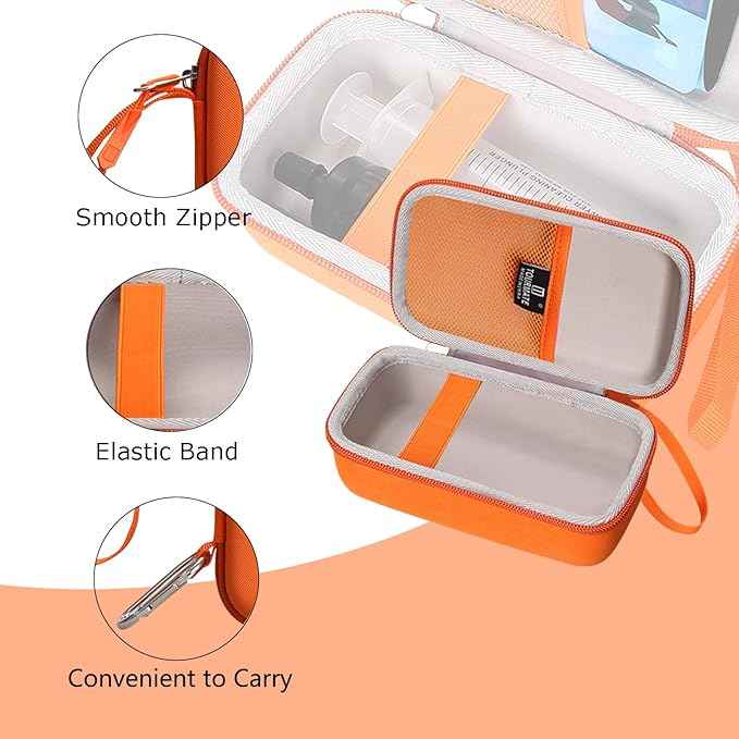 Water Filter for Sawyer Products Mini Water Filtration System, Protective Carrying for Drinking Straw, Squeeze Pouch and Other Accessories (Orange)