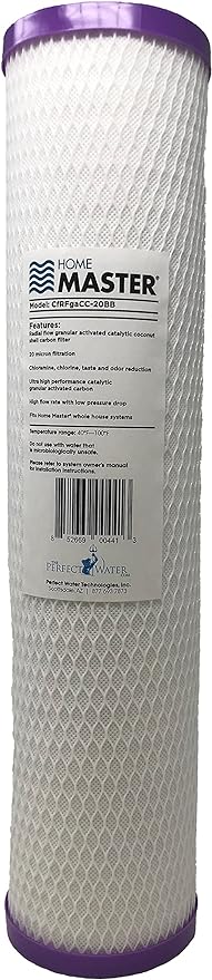 Home Master Whole House 4-Layer Sediment 25 Down to 1 Micron, Radial Flow Catalytic Carbon, 2 orings & Grease, 20gpm, Replacement Filter Set CsetBB2SmgRFCC 20x4.5