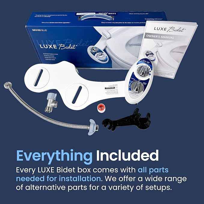iSpring RCC7AK 75 GPD 6-Stage RO Water Filter + Luxe Bidet NEO 185 Self-Cleaning Dual Nozzle Bidet Toilet Attachment