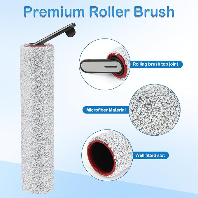 Roller Brush and Filter Replacement Compatible with Dreame H14, H14 Pro Vacuum Cleaner, Replaces Part Include 2 Rollers and 4 Hepa Filters - AquaVibe