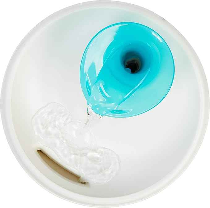 IRIS USA Cat Water Fountain, 44oz / 1.3L, Kitty Spout, Dog Fountain Water Bowl, Silent and Replaceable Charcoal Filter, White/Blue