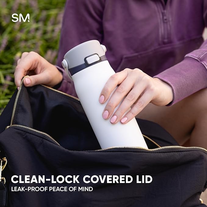 Simple Modern Mesa Sport Water Bottle with Covered Chug Lid | 24oz Cup Holder Friendly Insulated Stainless Steel Bottle for Gym, Sports and Travel | Golden Bear