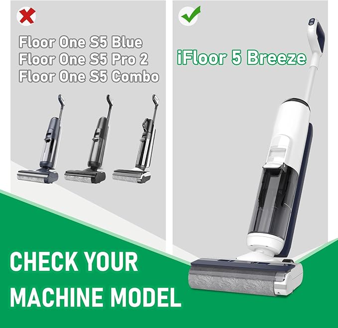 Only iFLOOR 5 Breeze Roller Brush Replacement and Vacuum Filter Kit Compatible with Tineco iFloor 5 Breeze Wet Dry Vacuum Replacement Parts,3 Roller Brushes,3 HEPA Filters,1 Cleaner Brush - AquaVibe