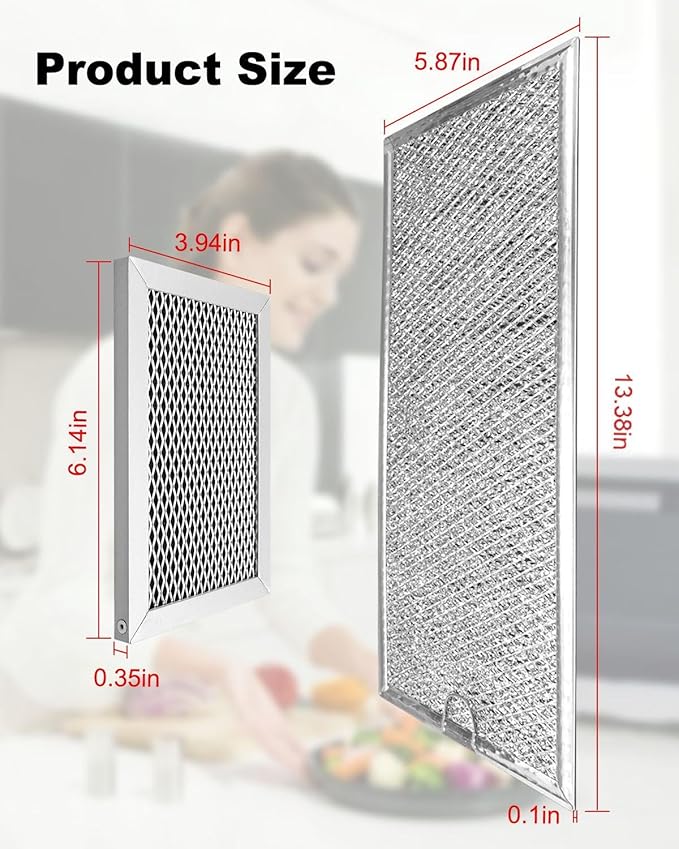 Microwave Charcoal ＆ Grease Filter Fit for GE JVM6175SF1SS JVM6175SK1SS JVM6175SK2SS JVM6175SK3SS