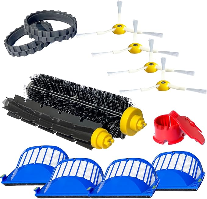 Replacement Parts Accessories Compatible for iRobot Roomba All 600 Series: 670 671 675 677 690 692 694 650 665 Side Main Roller Brush Filter Wheel Tires - AquaVibe