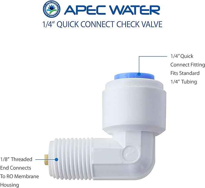 APEC Water Systems 1/4" Quick Connect Check Valve Replacement Part (CHECK-VAL)
