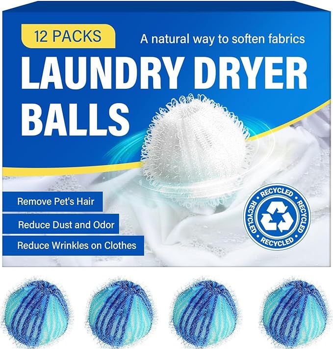 Pet Hair Remover for Laundry, Reusable Lint Traps for Washing Machine Hose, Effective Washing Balls for Pet Fur Remover 12Pcs - AquaVibe