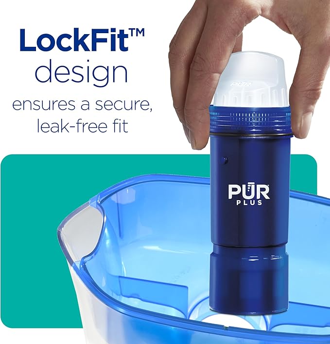 PUR PLUS Lead Reducing Water Pitcher and Dispenser Replacement Filter 1-Pack, NSF and WQA Certified – Compatible with all PUR brand Pitchers and Dispensers, Blue, PPF951K1