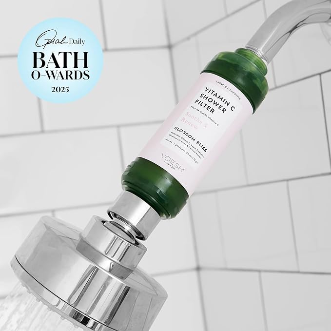 VOESH Vitamin C Shower Filter, Blossom Bliss, Shower Aromatherapy, Water Purifier, Water Softener, Vegan Probiotics, Spa Shower Head, Water Filter, Shower Self-Care