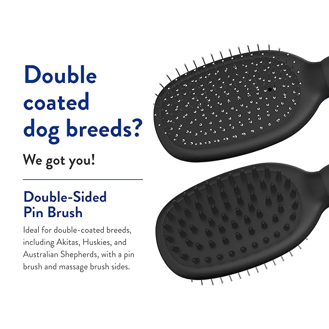WAHL Professional Animal Double Sided Bath Pin Brush for Dogs (#858477) - Pet Brush to Groom Dogs - For Akitas, Huskies & Australian Shepherds - Durable Dog Pin Brush - AquaVibe