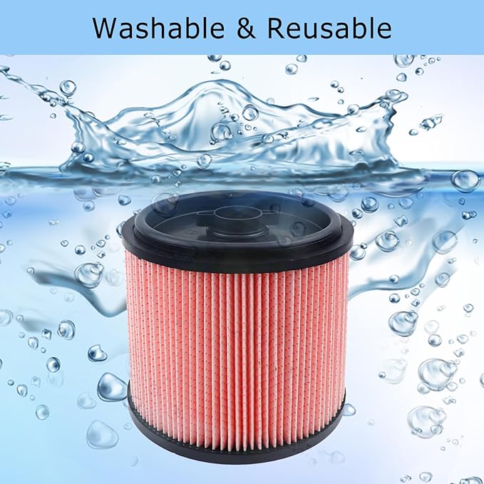 2 Pack HEPA Filter Compatible with Vacmaster Standard Cartridge Filter & Retainer 5 to 20 Gallon Wet/Dry Vacs, Compare to Part# VCFS & VCFF - AquaVibe