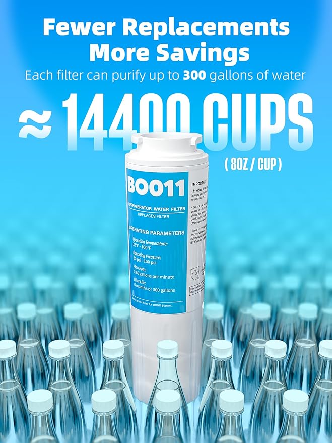 Upgraded BOGDA EDR4RXD1 RWF0900A Water Filter UKF8001, Fit for Evenydrop Filter 4 and Whirl-Pool Water Filter 4, Replacement RFC0900A, AXX-200/750, UKF8001P, 469006, WD-F07, 3 packs