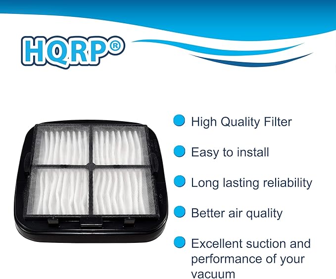 HQRP 2-pack Filter Assembly compatible with Bissell Auto-Mate 35V4, Pet Hair 33A1 27K6, CleanView 47R5 series Hand Vacs, parts 2037416 203-7416 2031432 203-1432 97D5 Replacement - AquaVibe