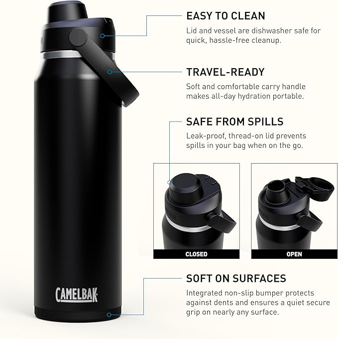CamelBak Thrive Chug Insulated Stainless Steel Water Bottle Black, 32oz