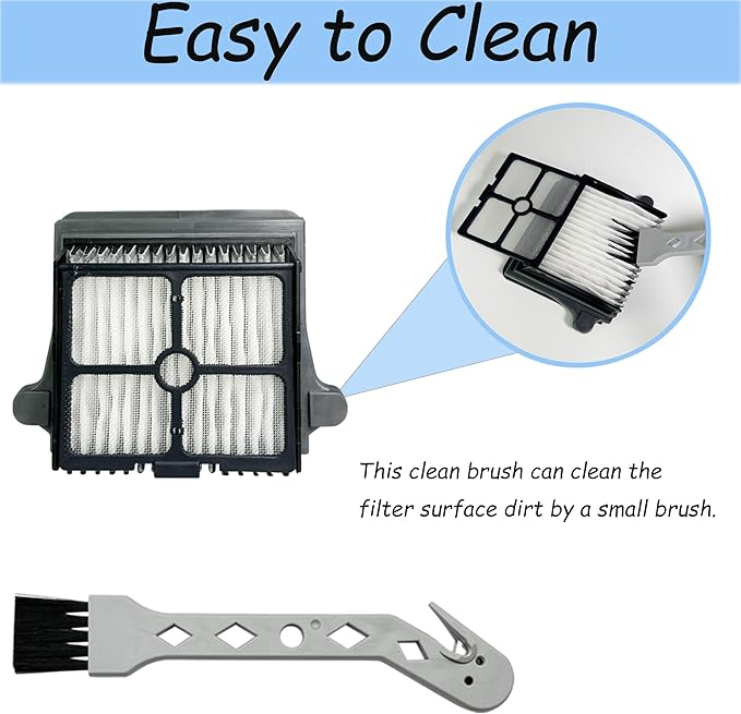 S7 Steam Brush Rollers and Filters, Replacement Parts for Tineco Floor ONE S7 Steam Cordless Wet Dry Vacuum Steam Mop All-in-One, 2 Pack Brush Rolls & HEPA Filters + 1 Pack Cleaning Tool - AquaVibe