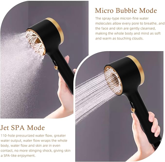 Handheld Filtered Shower Head, High Pressure, Reduce Impurities for Healthier, Skin & Hair, with NSF Certified Filtration for Hard Water Shower Filter & Vitamin C Aroma Ring (White)