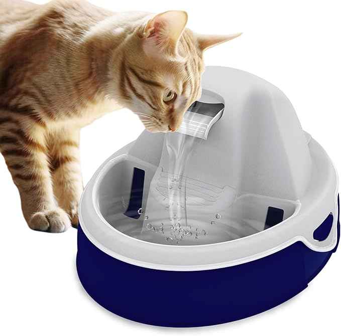 Aqua Flow Premium Pet Water Fountain - Automatic Dispenser Drinking Bowl for Cats and Dogs - Anti-Hair Drainage System - Replaceable Filters - Ideal for Multiple Pets - 52 up to 120 fl oz