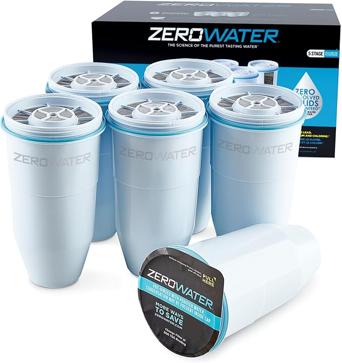ZeroWater Official Replacement Filter - 5-Stage 0 TDS Filter Replacement & Official Replacement Filter - 5-Stage 0 TDS Filter Replacement - System IAPMO Certified to Reduce Lead