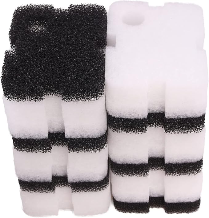 Replacement Filter Foam Bio-Floss Set Compatible with Cascade 500 GPH Canister Filter (12x Floss Pad, 6X Bio Sponge) - AquaVibe