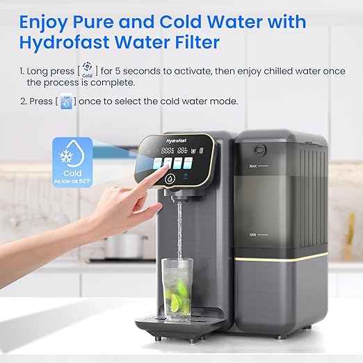 C100 Reverse Osmosis Water Filter Countertop with Cooling, No Installation Required, Great Taste & Pure Quality, Fast Filtration, Eliminates Bottled Water Costs