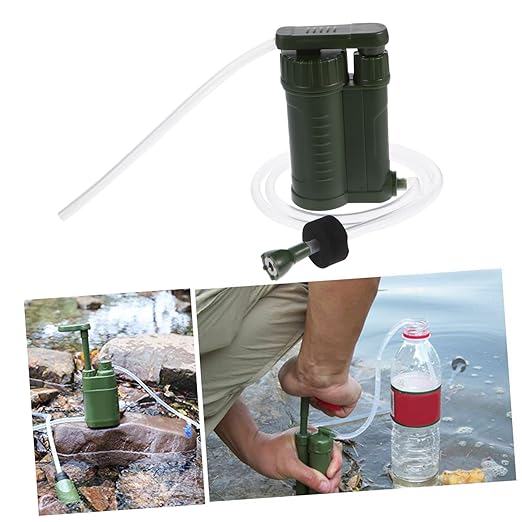 Abaodam 1pc Portable Emergency Water Pump Compact Water Purifier for Camping Hiking and Outdoor Activities Removes Sediment Design