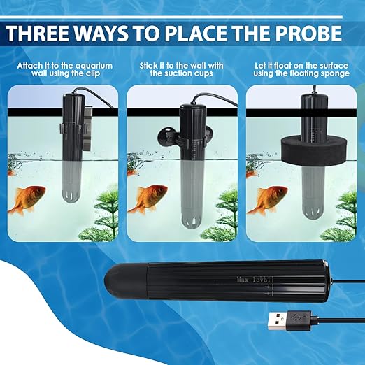 Smart Water Quality Tester Wireless WiFi Multi-Parameter Water Quality Meter for pH/ORP/TDS/EC/Salinity/SG/Temp Monitoring Real-Time Alerts with App Connection for Aquarium, Saltwater Nano Fish Tank