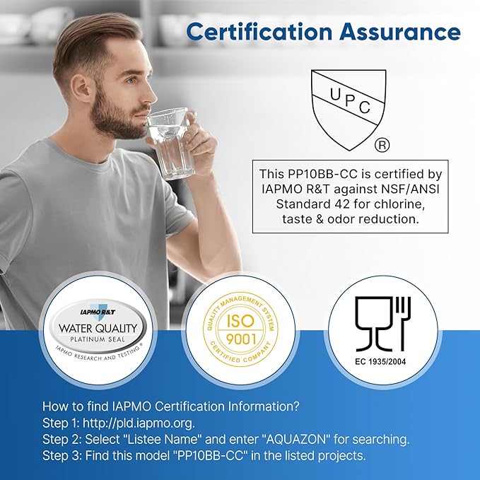 PUREPLUS 5 Micron 10" x 4.5" FXHTC Whole House Sediment and Carbon Water Filter Replacement Cartridge for GE GXWH40L, GXWH35F, GNWH38S, Culligan RFC-BBSA, WRC25HD, RFC-BB, PP10BB-CC, WFHD13001, 3Pack