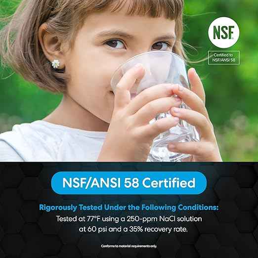 Brio Reverse Osmosis Membrane for Residential RO Water Filtration Systems, 50 GPD, 1.8" x 12", Certified NSF/ANSI 58, In-Line Style for Undersink RO Systems, 2000L Capacity, Universal Fit