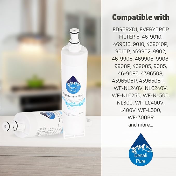 Replacement for for Estate TS25AFXKQ03 Refrigerator Water Filter - Compatible with with Estate 4396508, 4396510 Fridge Water Filter Cartridge