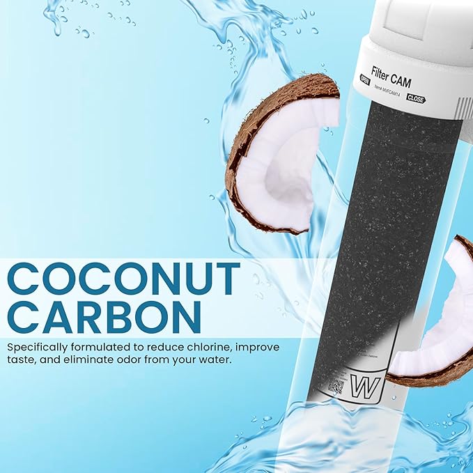 Versatile Inline MVCTO11-KIT Quick Twist Water Filter 1/4" for Refrigerator, Ice Maker, Coffee Maker, Reduces Bad Taste, Odor, Chlorine in Drinking Water. Complete Kit.