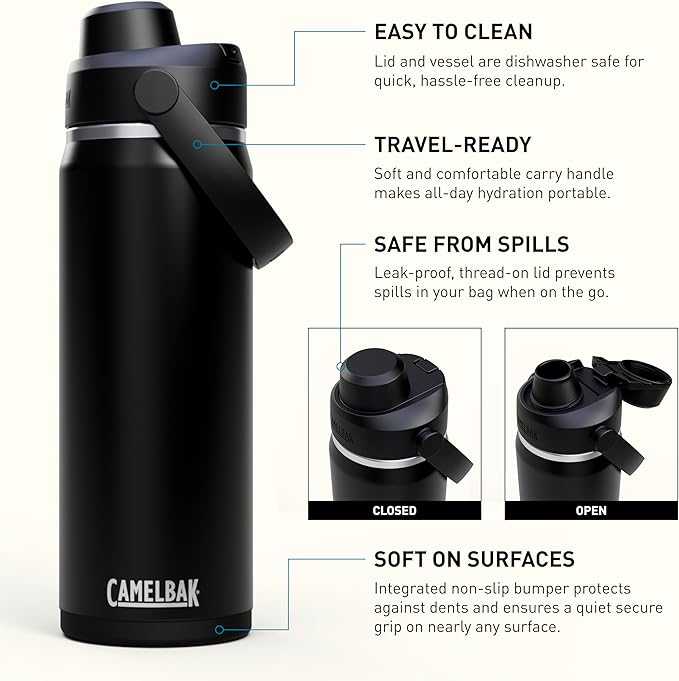 CamelBak Thrive Chug Insulated Stainless Steel Water Bottle Black, 20oz