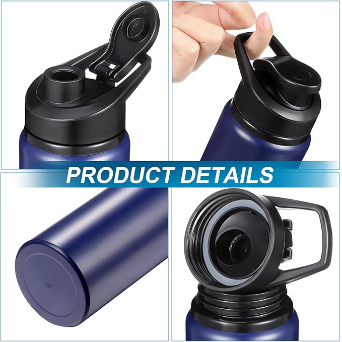 Mimorou 10 Pieces 13.5oz Reusable Aluminum Water Bottles Bulk Multicolor Outdoor Sports Water Bottles for Travel, Gym, Hiking, Cycling, Camping, Fishing, Snap Lid (Blue)