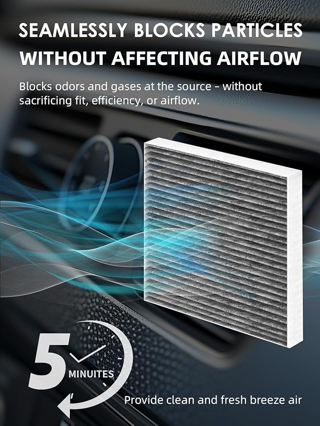 CF10134 Cabin Air Filter with Activated Carbon, Replacement for CP134 Honda & Acura Vehicles Civic CR-V Odyssey CSX ILX MDX RDX AT134, A/C Car Filter 10-Pack