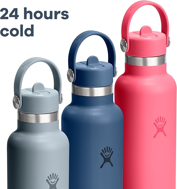 Hydro Flask Water Bottle - Insulated Stainless Steel - Straw Lid, Non Spill, Leakproof in 24 Oz Mermaid Green