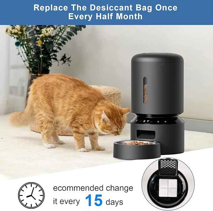 6 Packs Pet Food Desiccant Bag,Upgrade Desiccant Packets Keep Cat Food & Dog Food Dry and Fresh,Compatible with Petlibro Automatic Cat Dog Feeders：PLAF001/101/103/203/005/006